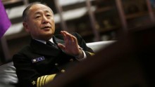 Admiral Katsutoshi Kawano, chief of the Japanese Self-Defense Forces' Joint Staff, speaks during an interview at the Japanese defense ministry in Tokyo November 28, 2014.