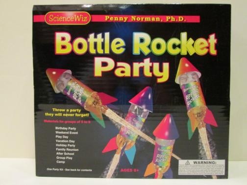 The Bottle Rocket Party manufactured by Norman & Globus Inc. sells for $14.99 at Walmart, Amazon and Village Toy Shop. This "party kit" has the potential for eye, face and other impact injuries.