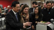 Former Chinese Pres. Hu Jintao at the Confucius Institute in Chicago