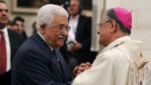 Palestinian Presidnt Mahmoud Abbas & Latin Patriarch Fouad Twal