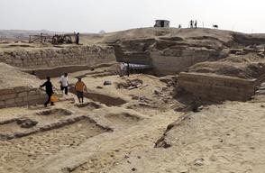 An archaeological dig in Abu Sir, Egypt