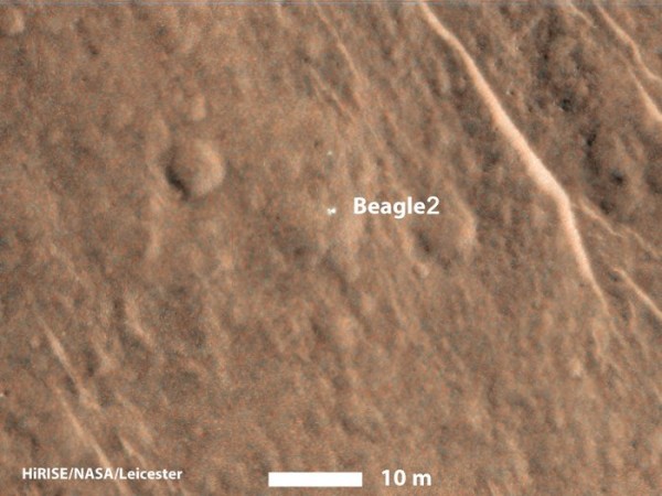 The UK-led Beagle-2 Mars lander, which hitched a ride on ESA’s Mars Express mission and was lost on Mars since 2003, has been found in images taken by NASA’s Mars Reconnaissance Orbiter.
