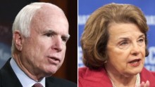 Republican Senator John McCain and Democratic Senator Dianne Feinstein 