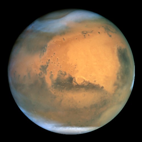 Mysterious haze over Mars.