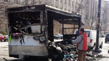 Burned souvenir shop near White House