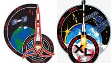 ISS Expedition 40 Klingon-inspired logo by Swanson (left) and the patch approved by NASA