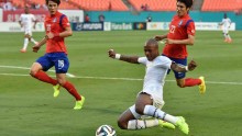 Ghana's Andre Ayew shoots goal against South Korea