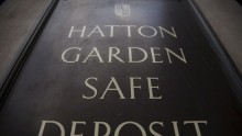 A sign is displayed outside a safe deposit building on Hatton Garden in central London April 7, 2015. Burglars are believed to have broken into the Hatton Garden Safe Deposit company over the Easter weekend, local media reported