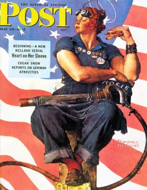 "Rosie the Riveter" Painting by Norman Rockwell, 1943 