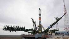 The ISS Progress 59 cargo ship is seen here on the launch pad in Baikonur, Kazakhstan. It will launch at 3:09 a.m. EDT on Apr. 28 to carry more than three tons of supplies to the ISS. 