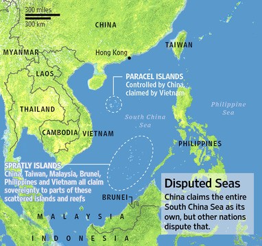 contested waters in South China Sea