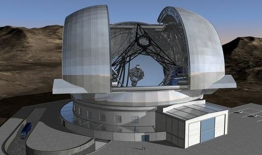 Artist's drawing of the Extremely Large Telescope to be built in Chile