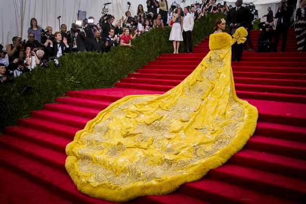 Singer Rihanna arrives at the Metropolitan Museum of Art Costume Institute Gala 2015 