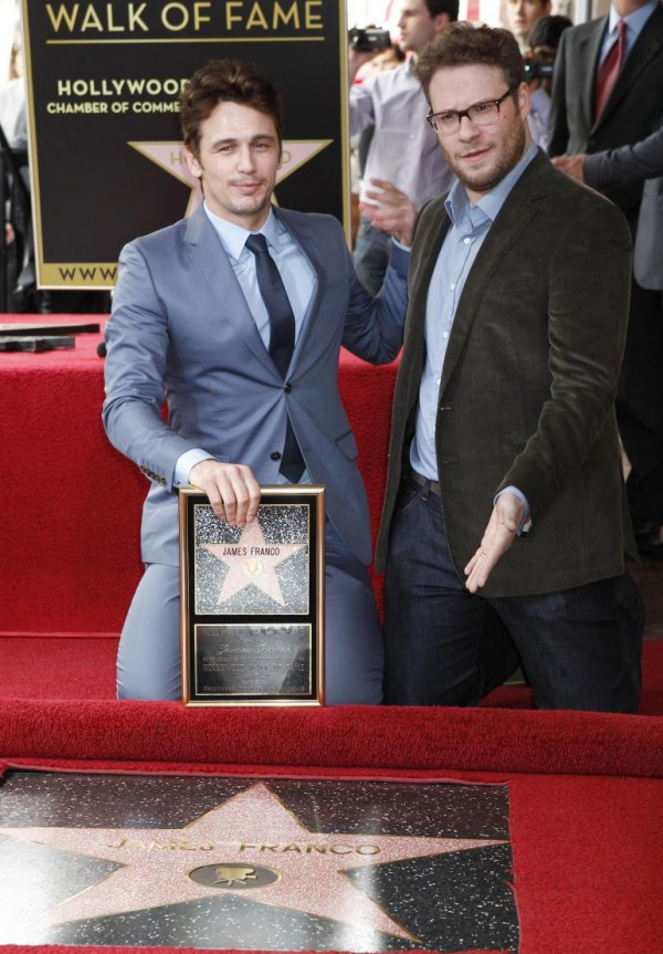 James Franco (L) and Seth Rogen (R), the comedy duo of The Interview, a film featuring an assassination attempt to Kim Jong-un.