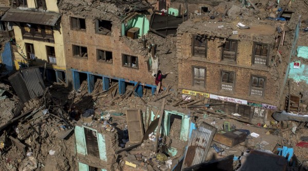 A scene from the Nepal quake after April 25
