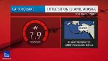 A 7.9 magnitude earthquake struck the Aleutian Islands of Alaska which prompted tsunami warnings