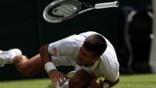 Novak Djokovic hurt his shoulders in his third round match against Gilles Simon