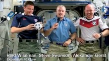 Astronauts Wiseman, Swanson and Gerst before the former two lost their hair