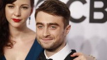 Actor Daniel Radcliffe arrives with girlfriend Erin Darke 