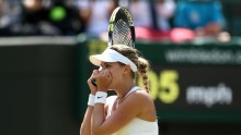 Eugenie Bouchard expresses disbelief after her victory against Angelique Kerber