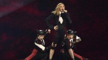 Singer Madonna performs at the BRIT music awards
