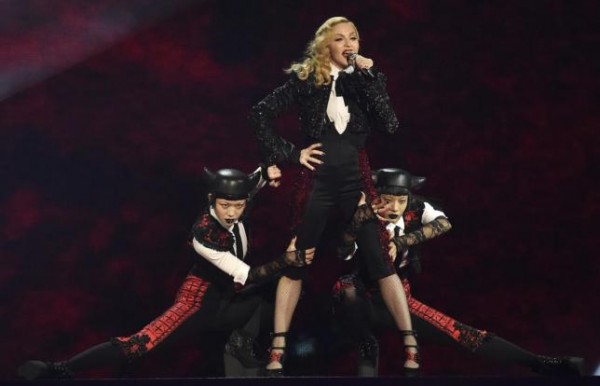 Singer Madonna performs at the BRIT music awards