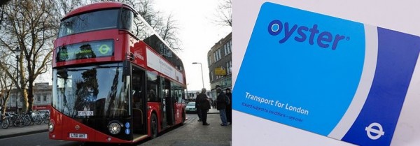 London bus and an Oyster Card