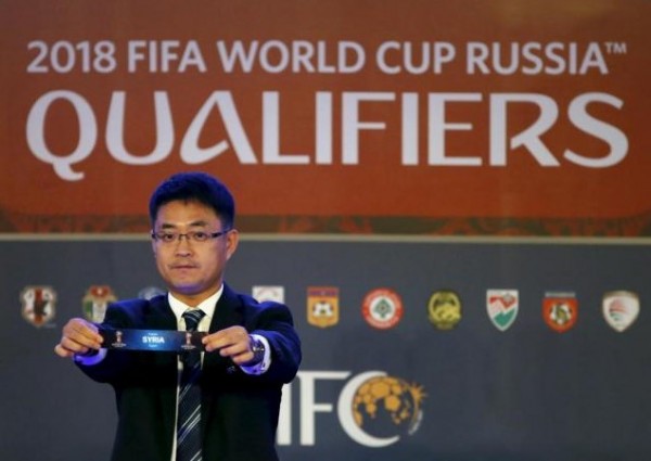 Asian Football Confederation's Shin Man Gil draws Syria for group E in the 2018 FIFA World Cup