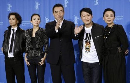 Actors Ando Masanobu, Zhang Ziyi, director Chen Kaige, Leon Lai and Chen Hong (L-R) 