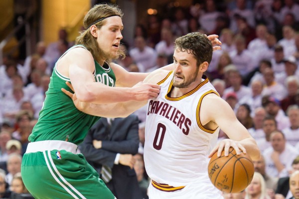 Kevin Love (R) with Kelly Olynyk