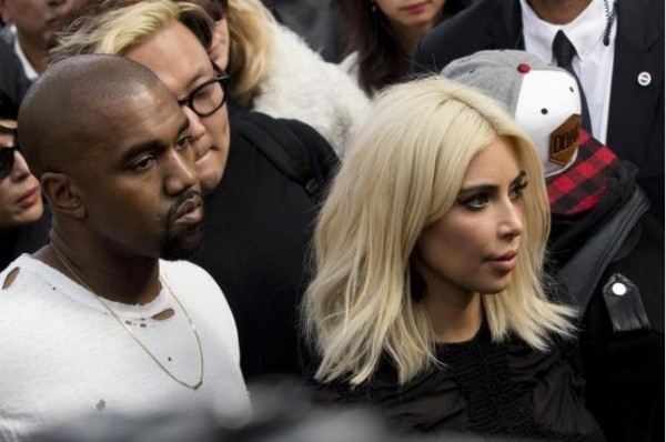 Television personality Kim Kardashian and rapper Kanye West