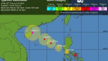 Typhoon Rammasun heading towards the borders of Vietnam and mainland China