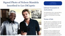 Photo of Leonardo DiCaprio and Mandela for sale on the internet