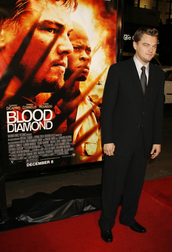 Leonardo DiCaprio at the opening of the movie Blood Diamonds
