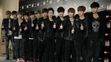 South Korean pop groups EXO-K and EXO-M, consisting of members from China and South Korea