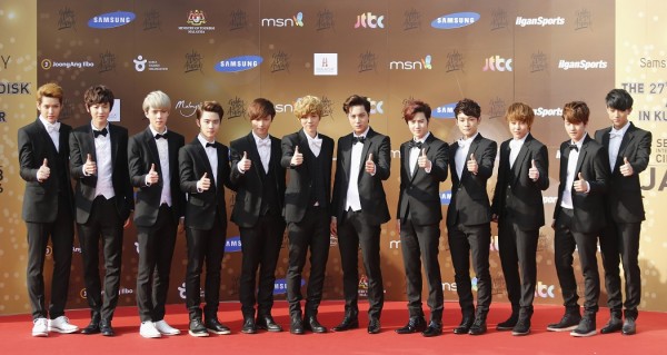 Members of South Korean boy band EXO