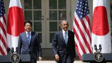 President Obama And Japan's Prime Minister Shinzo Abe Hold Joint News Conference