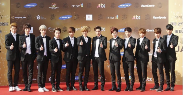 Members of South Korean-Chinese boy band EXO 