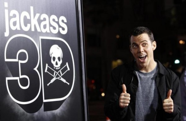 Cast member Steve-O gestures at the premiere of ''Jackass 3D'' at Grauman's Chinese theatre in Hollywood, California October 13, 2010.