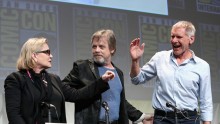 Actors Carrie Fisher, Mark Hamill and Harrison Ford 