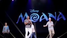 Dwayne Johnson at Disney's D23 Expo for the movie 