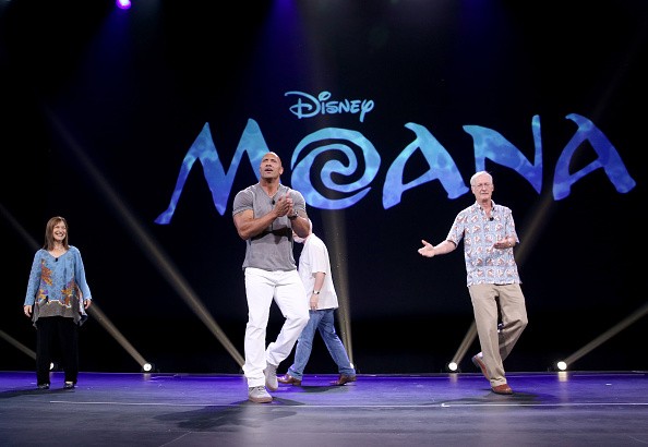 Dwayne Johnson at Disney's D23 Expo for the movie "Moana."