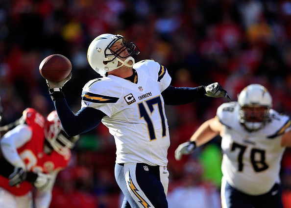 San Diego Chargers Quarterback Phillip Rivers Passes During a Game vs. The Kansas City Chiefs