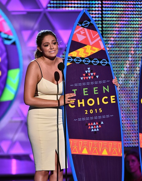 Blogger Bethany Mota accepts the Choice Web Star: Female onstage during the Teen Choice Awards 2015 at the USC Galen Center on August 16, 2015 in Los Angeles, California. 