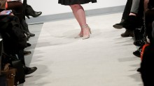 Actress Jamie Brewer who has Down syndrome walks at Mercedes-Benz Fashion Week