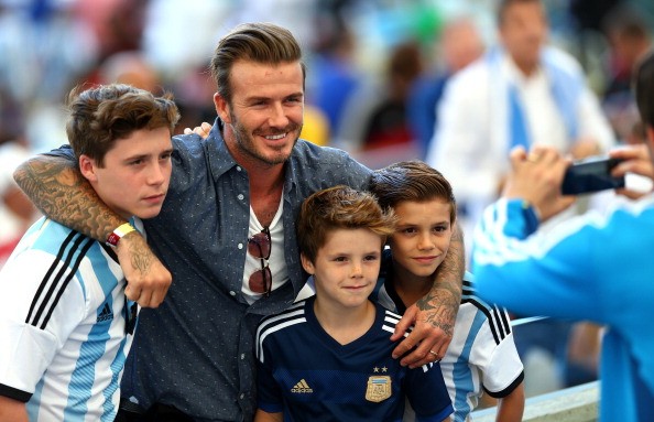 David Beckham with his sons