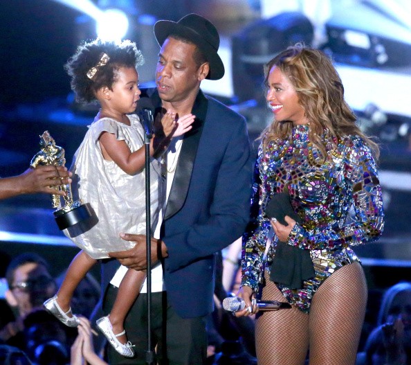 Blue Ivy Carter, Jay Z and Beyonce 