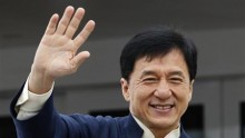 The actor Jackie Chan waves to his fans