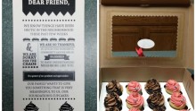 Cupcakes sent by LeBron James to his neighbors in Akron, Ohio