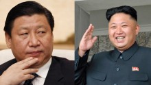 Chinese President Xi Jinping (left) and North Korea's Kim Jong Un